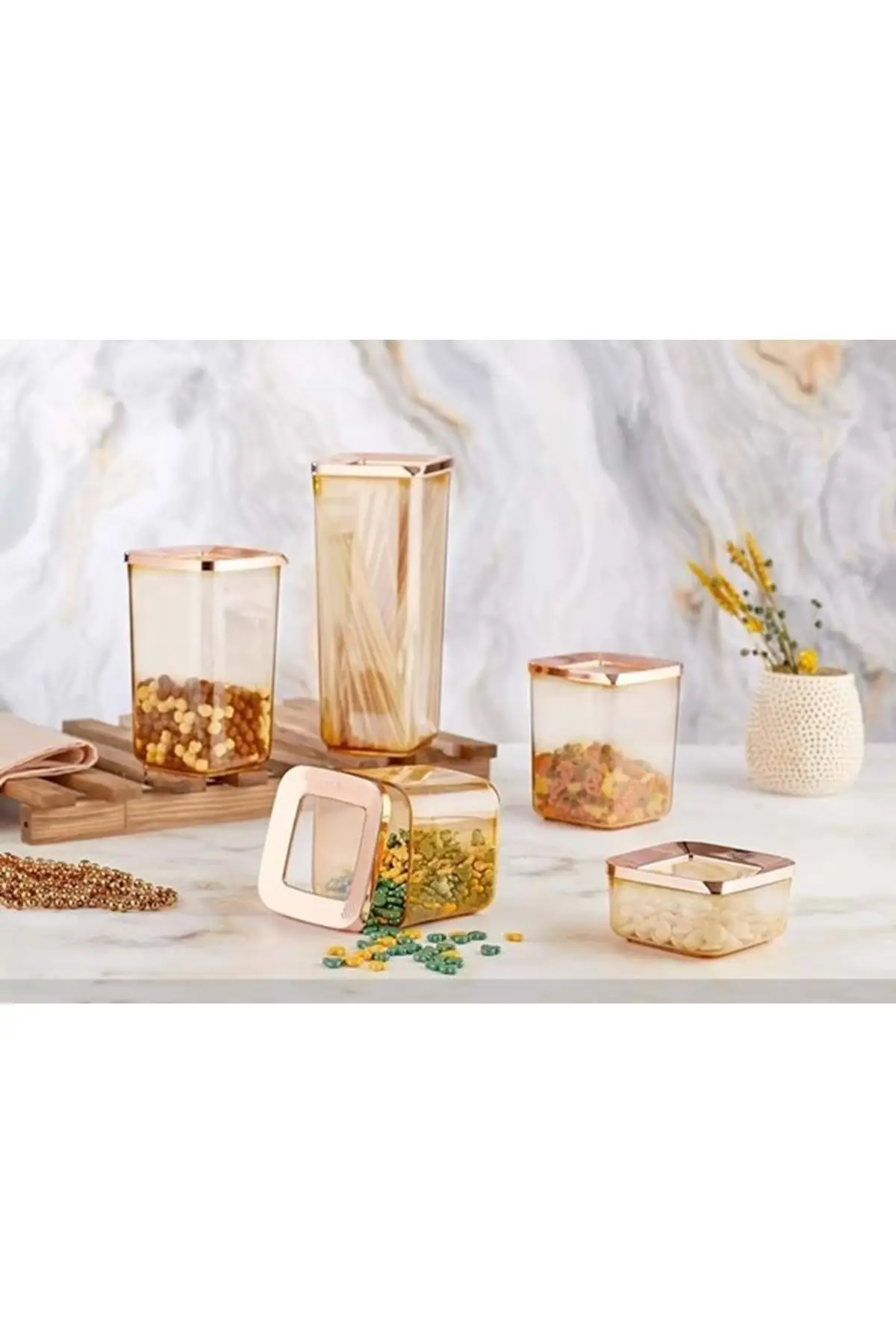 

DOLBOVI Vp-112 square bowl. Container transparent copper 5 pcs Set