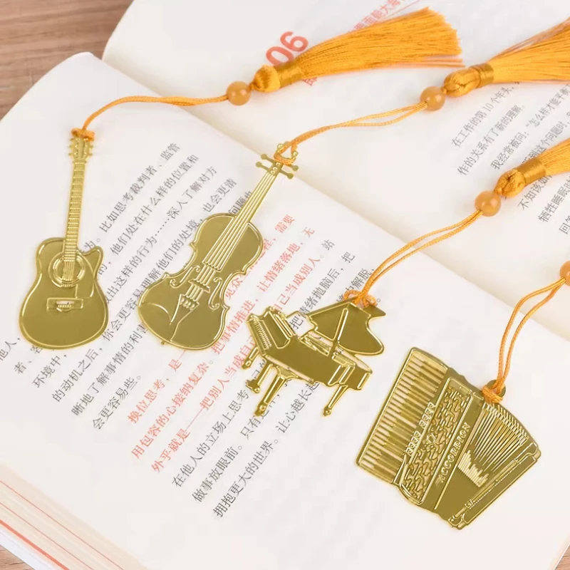 Набор из 3 винтажных металлических музыкальных закладок: классические и креативные канцелярские подарки для вечеринок, книжных клубов и любителей книг