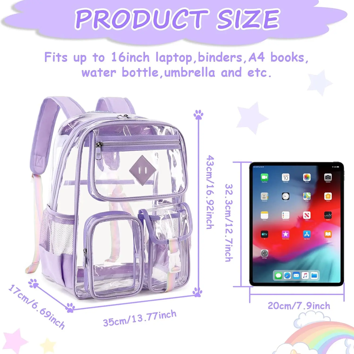 2026 Transparent Backpack Pvc Backpack For Outdoor Fitness Waterproof Large Capacity Small Middle And High School Grade Backpack