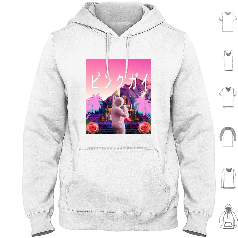 Pink Guy Vaporwave Hoodies Long Sleeve Pink Guy Filthy Frank Vaporwave Wave Retro Mountains Meme Memes Pink Season