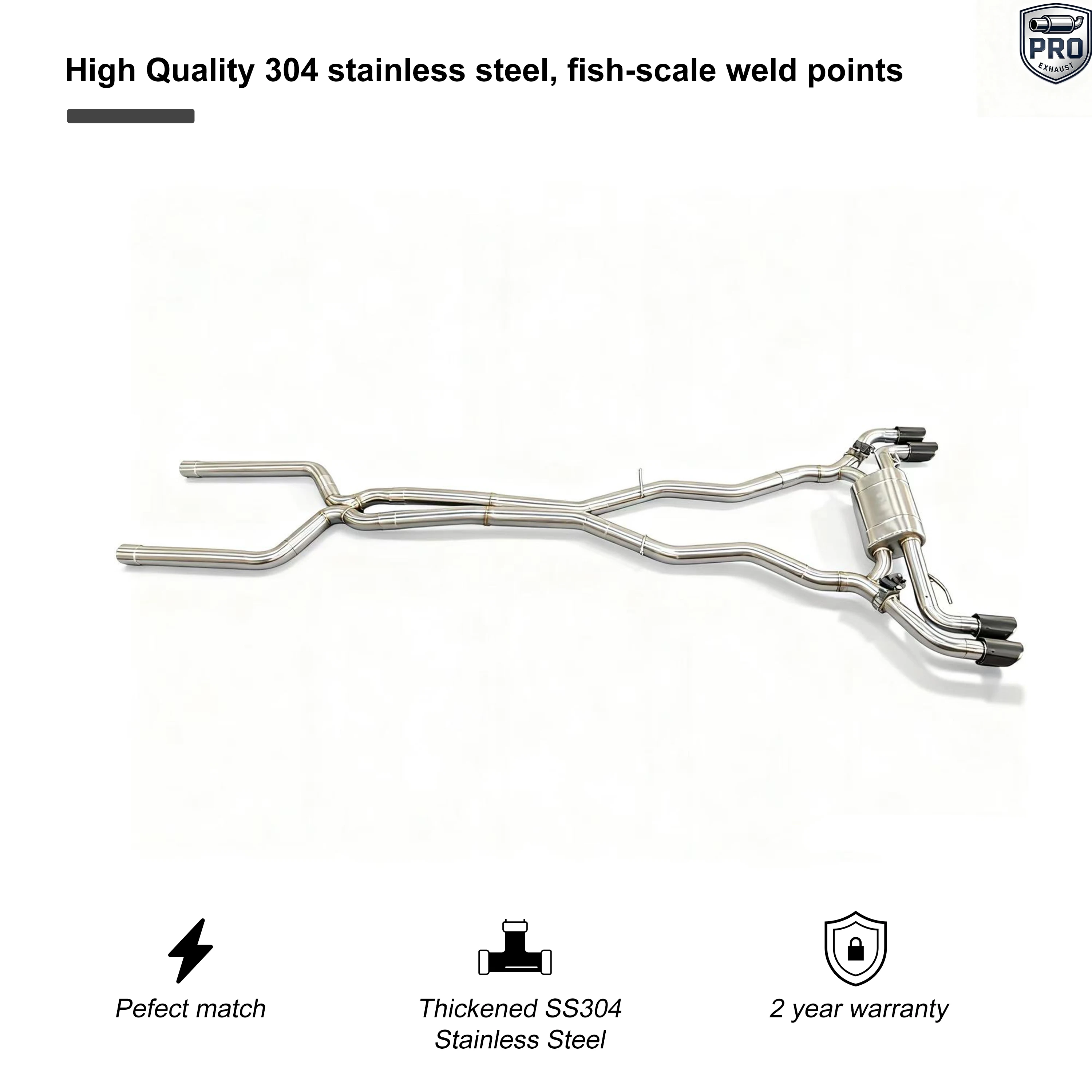 PRO مناسبة لرسم أنابيب العادم مع الصمامات وحلق الذيل في الأقسام الوسطى والخلفية لسيارات BMW M5 G90 4.4T