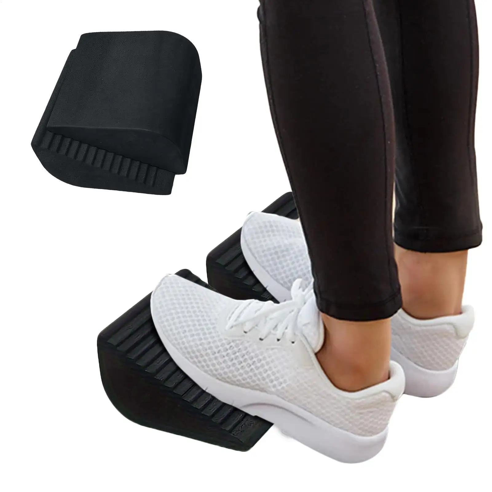2PCS Incline Yoga Wedges Non-Slip Exercise Ramp with 15 & 25 Angles, Calf Stretch & Squat Blocks for Home Gym Pilates Yoga