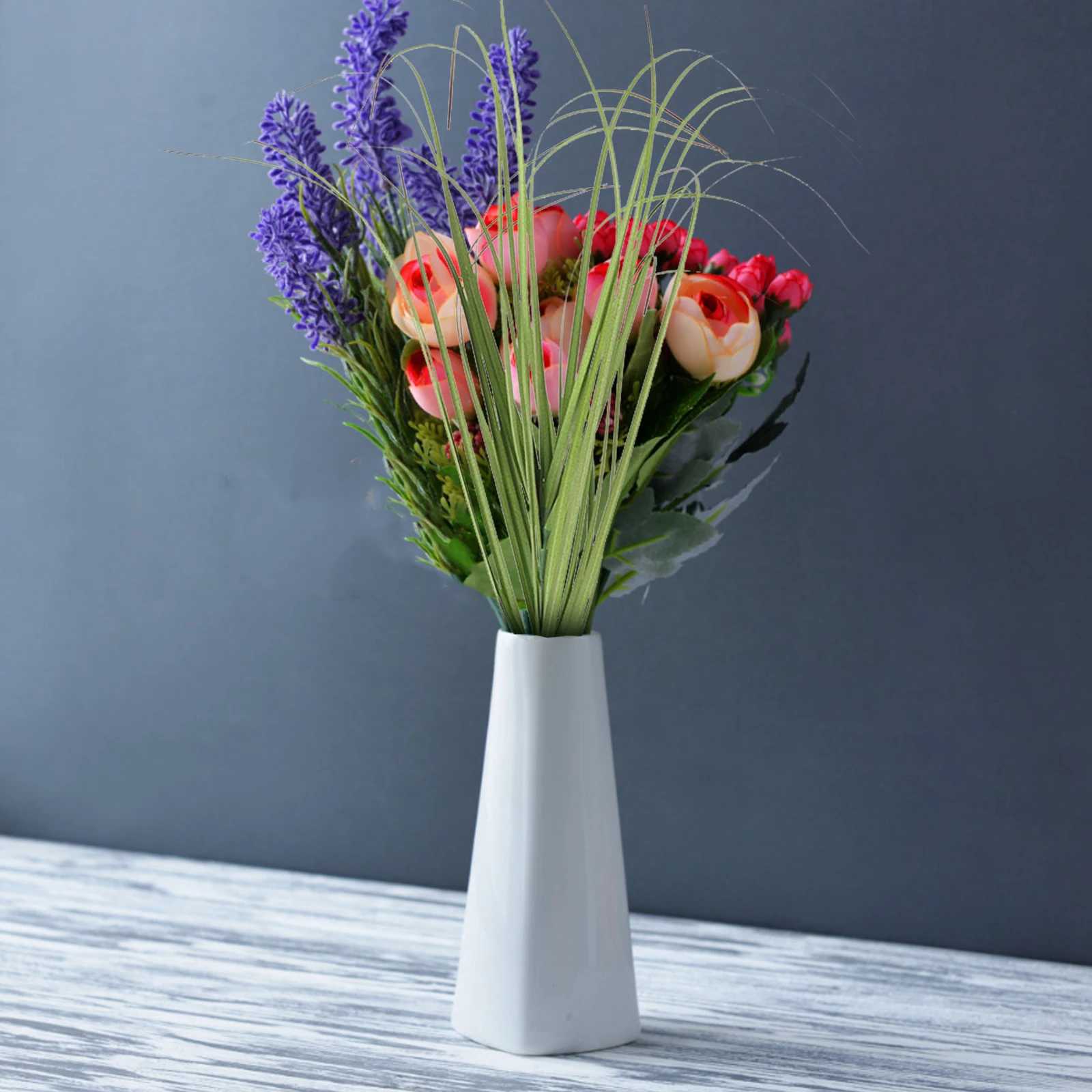 

10Pcs Artificial Bush Plants Lifelike Greenery Stems for Home Office Decor Indoor Outdoor Use Simulation Grass Craft Foliage