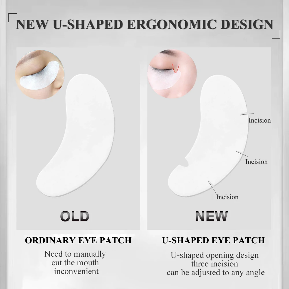 50 쌍 속눈썹 연장 종이 패치 린트 프리 언더 아이 패드 접목 눈 스티커 하이드로 겔 속눈썹 패치 메이크업 도구