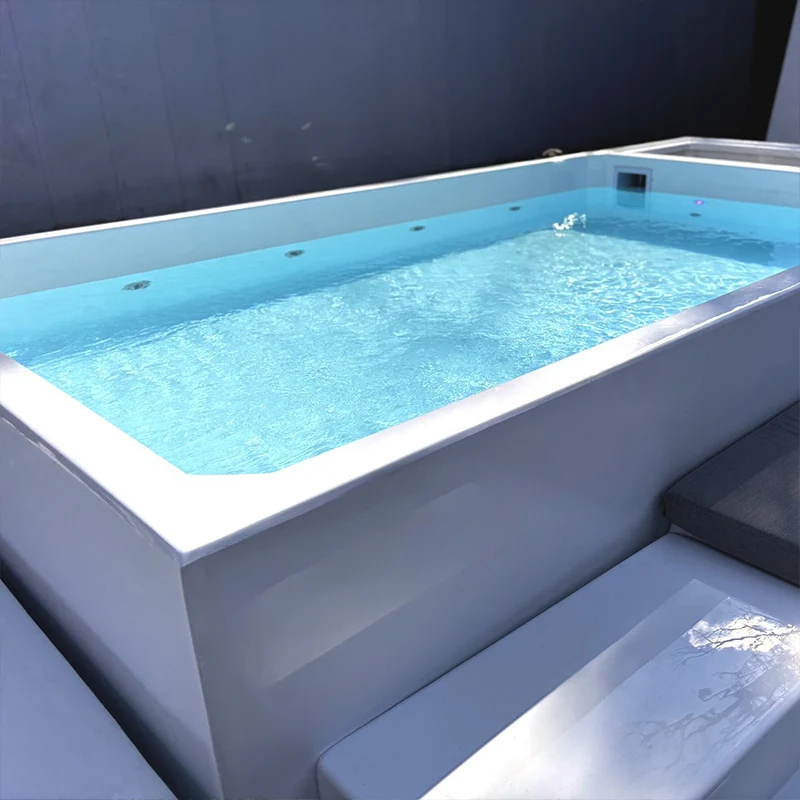 High Quality Prefab Piscinas Kids Fiberglass Above Ground Pool Swimming Outdoor Home Family Small Swim Spa Plunge Terrace Pool