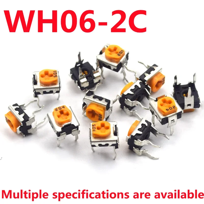 20PCS WH06-2C Trimmer Potentiometer Variable Resistors WH06 1K 2K 5K 10K 20K 50K 100K 200K 500K 1M 100 200 500 Ohm