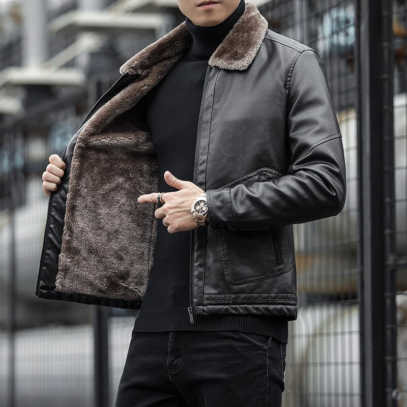 

Men Leather Coat Men Wear Slim Fit Blazer PU Clothes Spring Trend Autumn New Leisure Fashion Fashionable Motorcycle Jacket