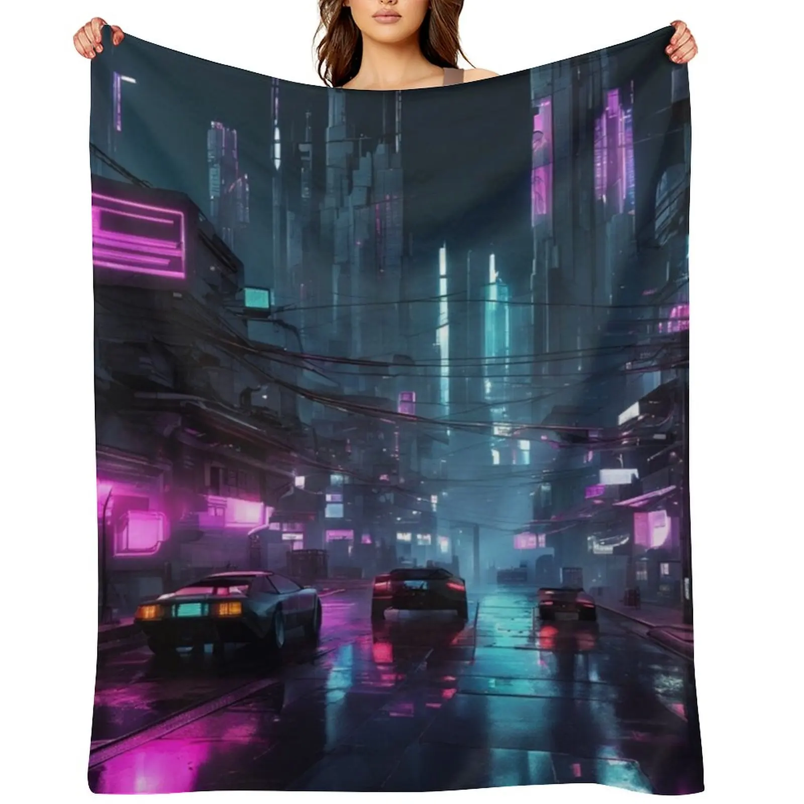 

Cyberpunk Night City Art #6 Throw Blanket For Decorative Sofa Summer Beddings Blankets For Bed Hairy Blankets