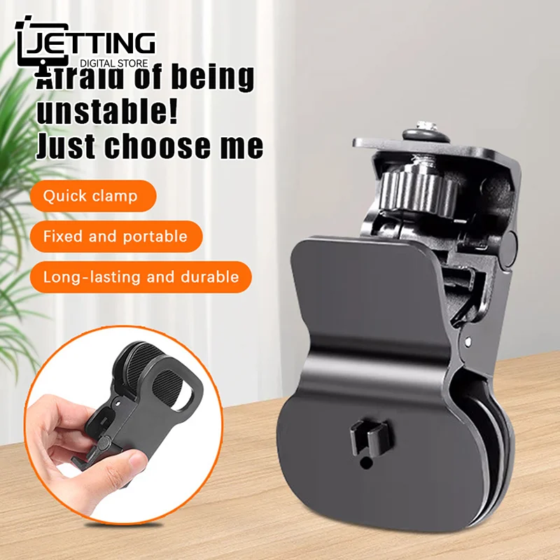 

✍Mini Fill Light Clip Camera Flash Holder With 360 Swivel Ball-Head 1/4 Screw Mount Universal Phone Tripod Tablet Mount Clamp