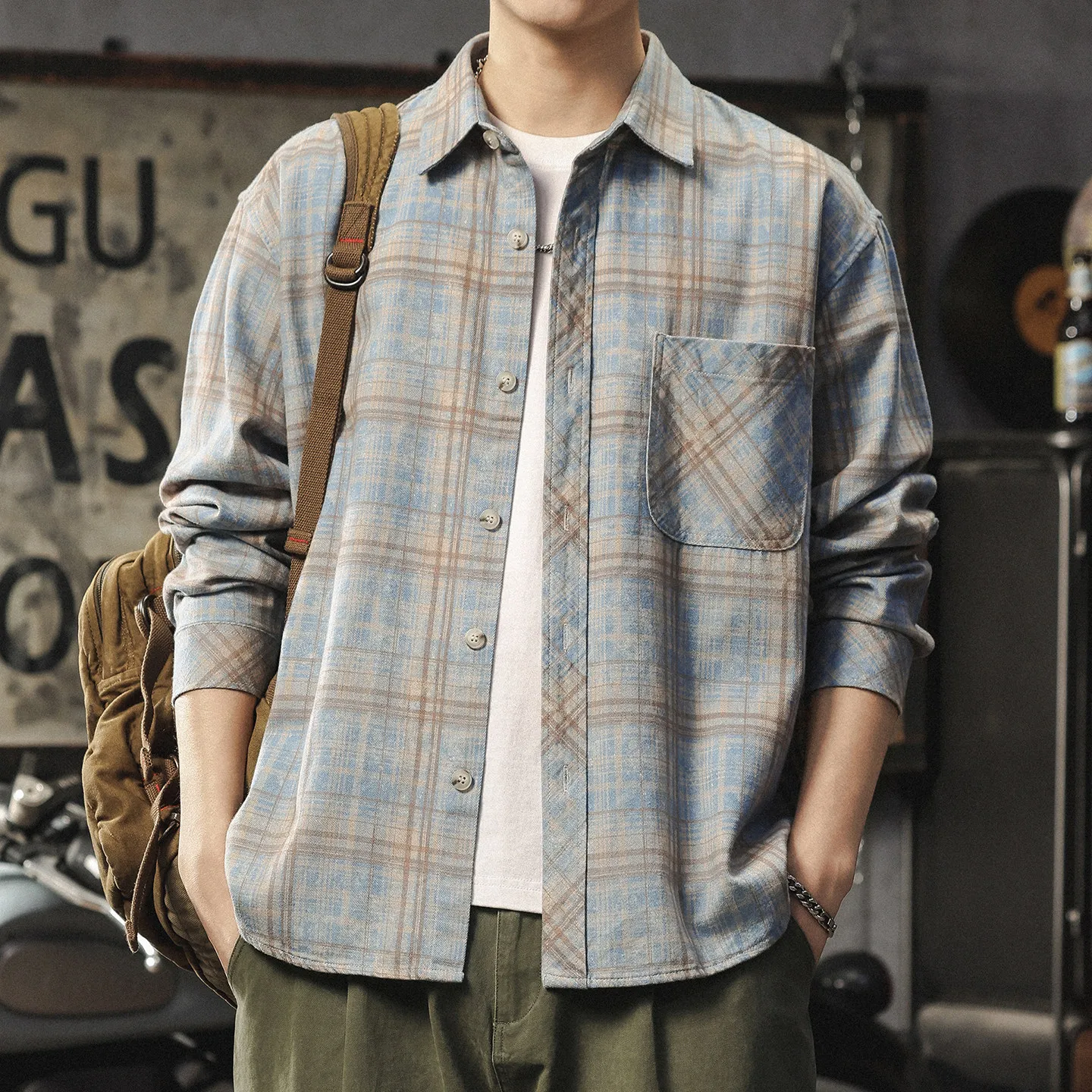 

American Color Blo Long Sve Fce irt Men's Lazy Sle Collar Casual Versatile Haome Autumn Outerwear Cheered irt