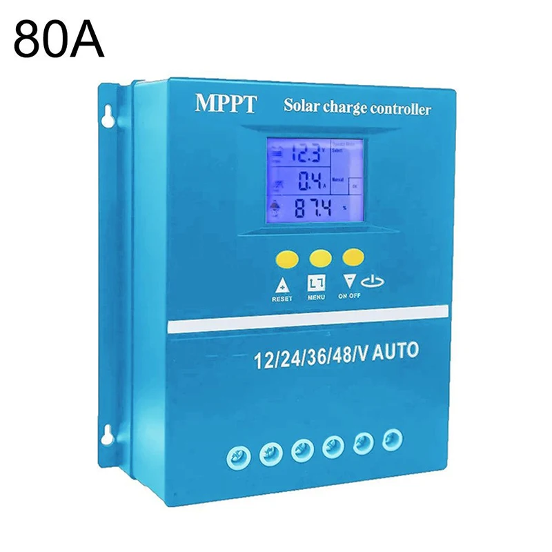

Busbyr MPPT 60A 80A 100A Solar Charge Controller 12V 24V 36V 48V Auto Solar Panel Lead Acid/Lithium Battery Regulator Dual USB