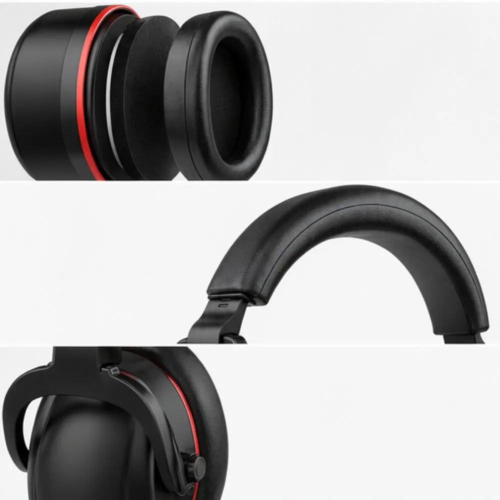Noise Cancelling Ear Muffs Adjustable Headband Hearing Protection For Sleep Study Work Comfortable Soft Silicone Black Gear
