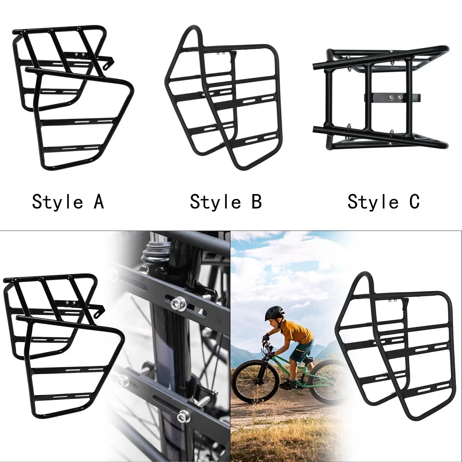 

Mountain Bike Front Rack Support Luggage Shelf for Travel Cycling Shopping