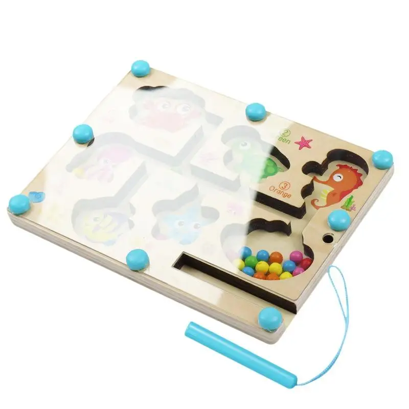 [JT] 1Pc Kinderen Magnetische Pen Bewegende Bal Spel Kleur Sorteren Tellen Board Training Educatief Speelgoed Voor kinderen