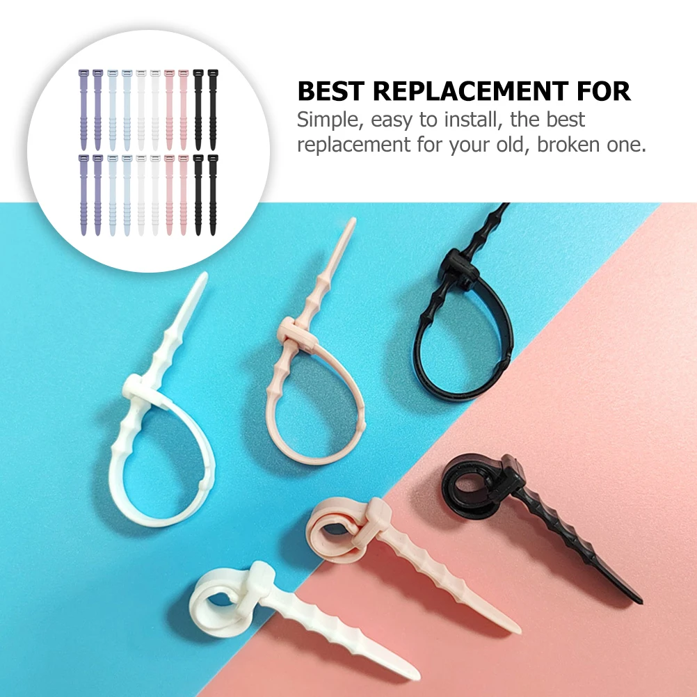 

20pcs Silicone Cable Cord Cable Storage Tool ganizerBracket Electric Holder Tape Adjustable Data Winder Storage Tool Travel Pcs