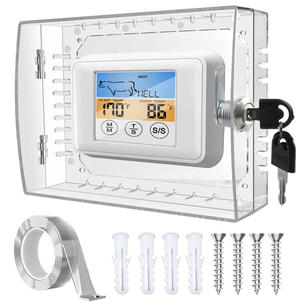 Thermostat Lock Box Wit Key Transparent Large Thermostat Cover For Secure Locking System Wall-mounted Thermostat Guard Protector
