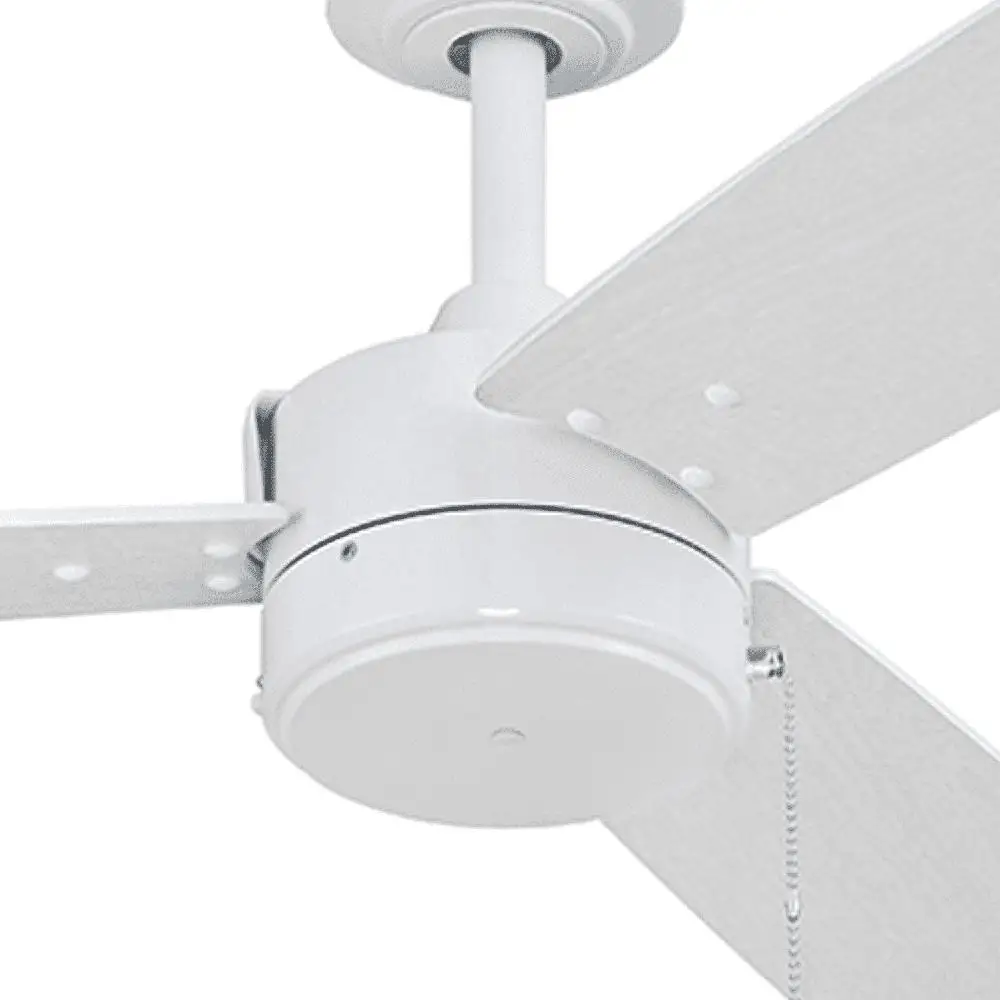 Ventilador de teto moderno de 52 polegadas com 3 lâminas, corrente de tração reversível, motor silencioso, área nominal úmida interna e externa