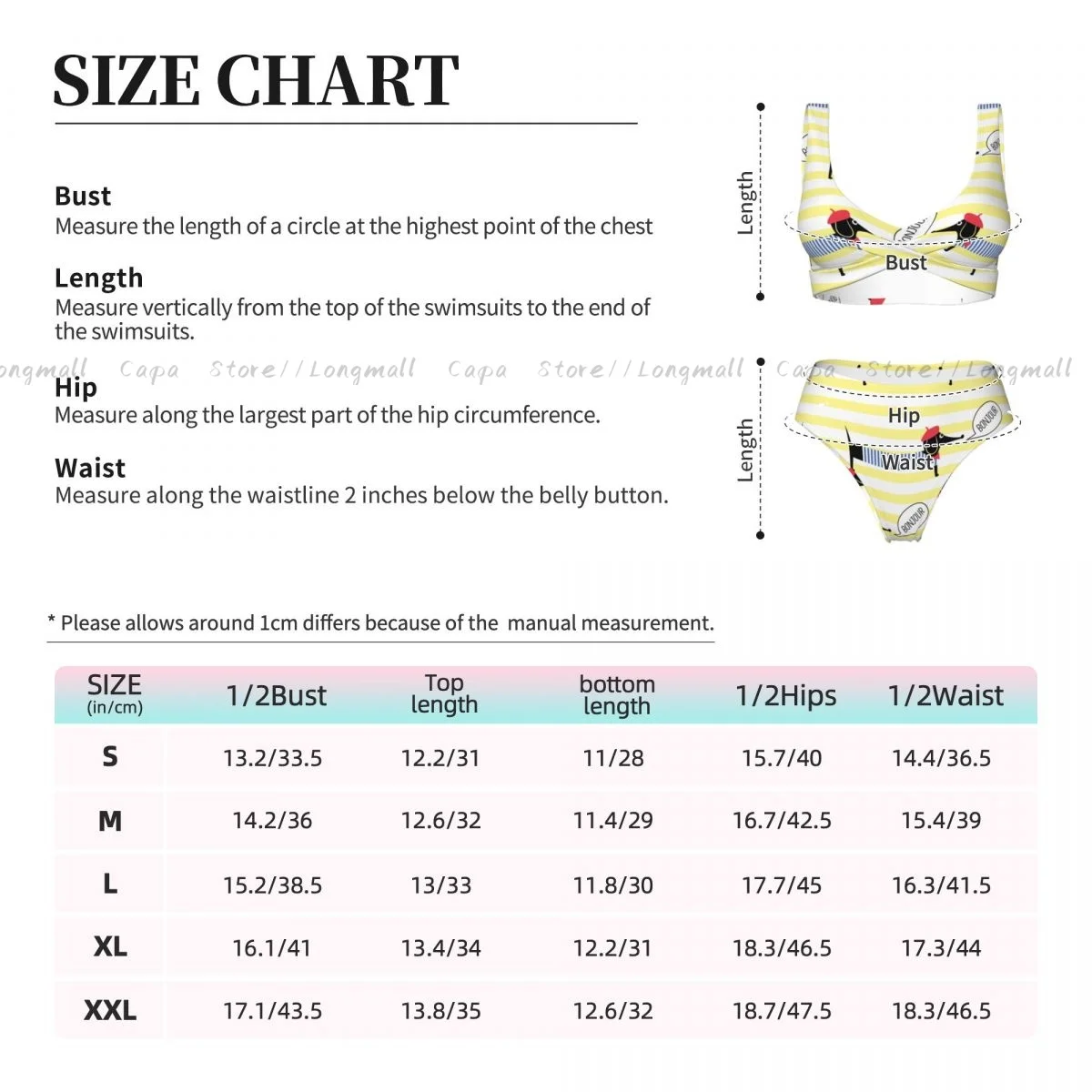 Bonito dos desenhos animados dachshund francês vestido cão biquíni feminino sexy maiô separado de duas peças beachwear