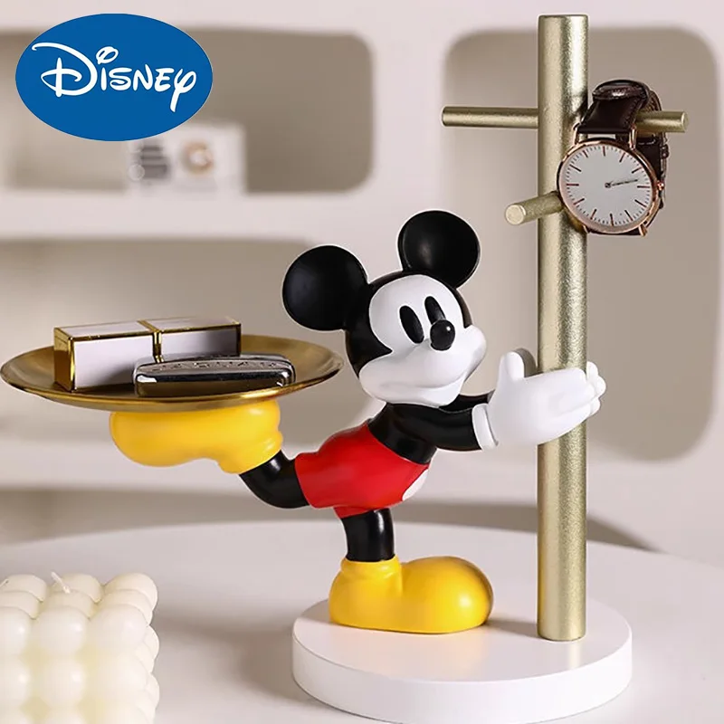 Disney Cute Mickey Mouse Hall Storage Dolls Anime Living Room Tray Decoration Models Collection Dolls Home Accessories Toys