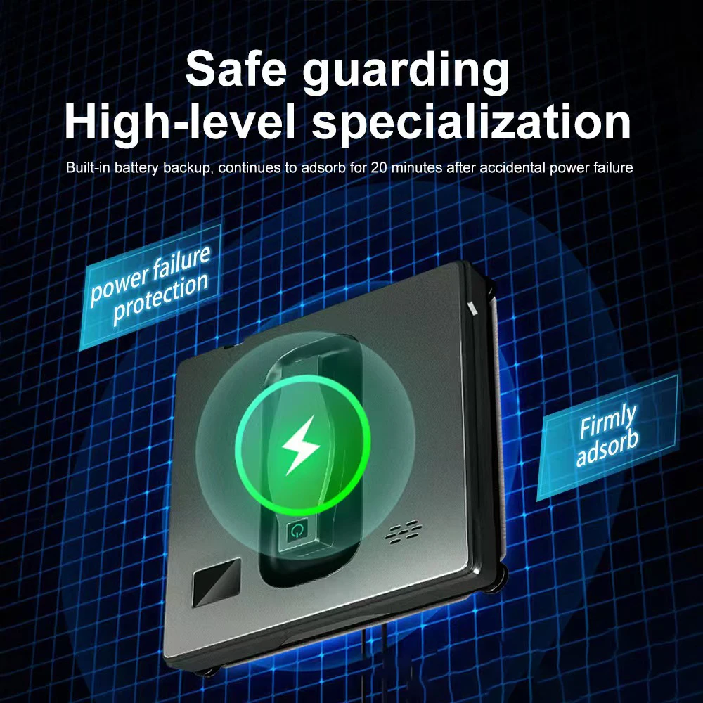 Robot per la pulizia delle finestre Doppio spruzzo d'acqua, Robot per la pulizia delle finestre per pavimenti in vetro domestico, Lavavetri anticaduta con telecomando APP