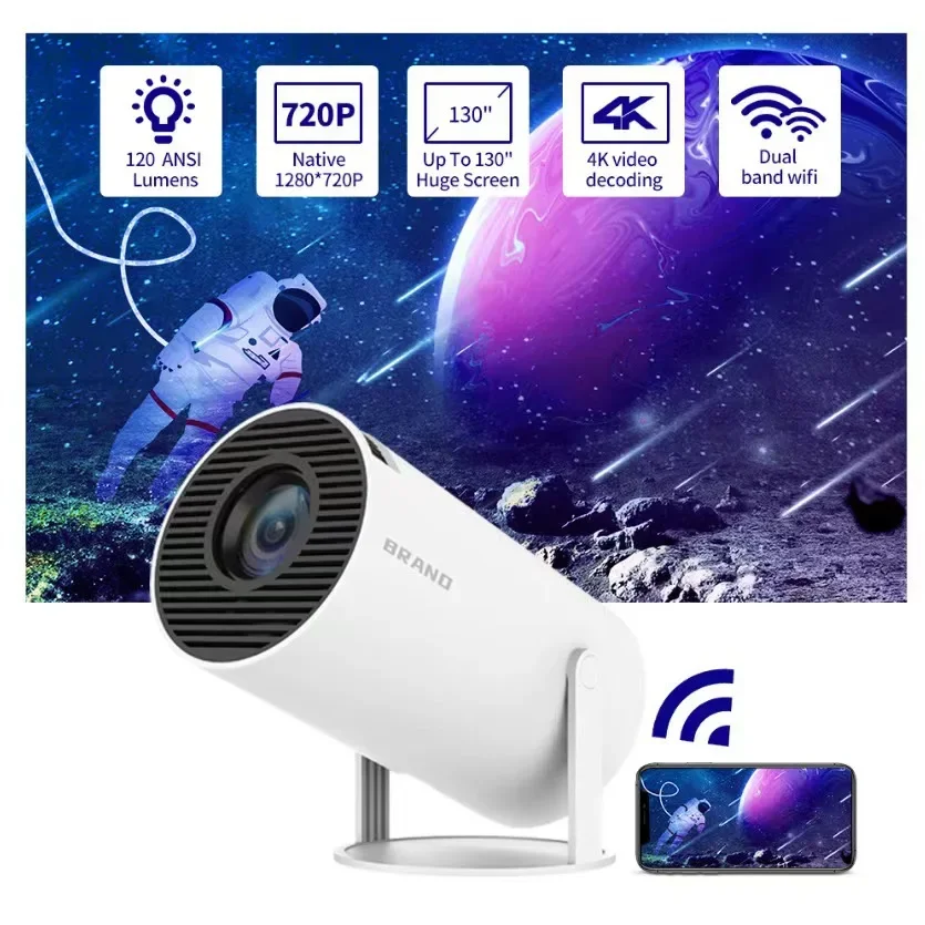 

Умный портативный проектор Лидер продаж Удобная HY300, Android 11, Wi-Fi, 1280 P Full HD, офисный домашний кинотеатр