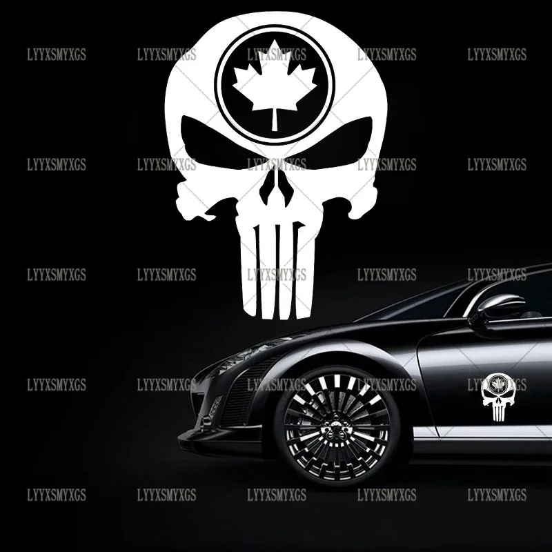 

Self-Adhesive Custom Maple Leaf Skull Car Stickers Waterproof Sunscreen Vinyl Decal PVC wholesale Car Accessories