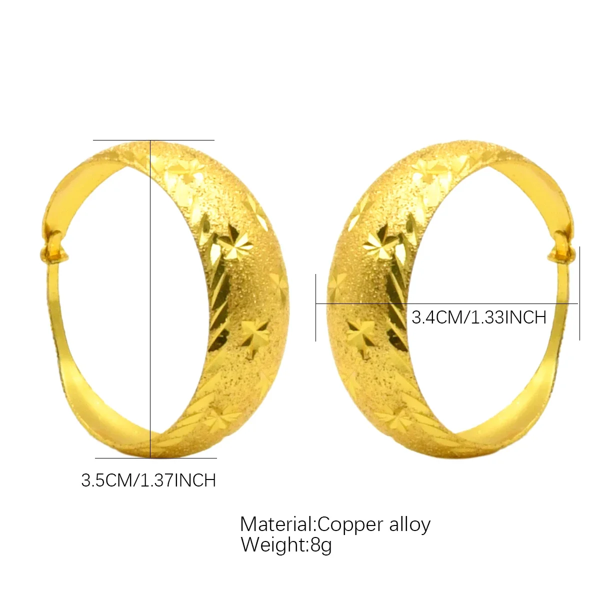 Luxury Dubai Hoop Earring for Woman Large African Indian Copper Gold Plated Geometric Statement Wedding Ear Jewelry Party Gift