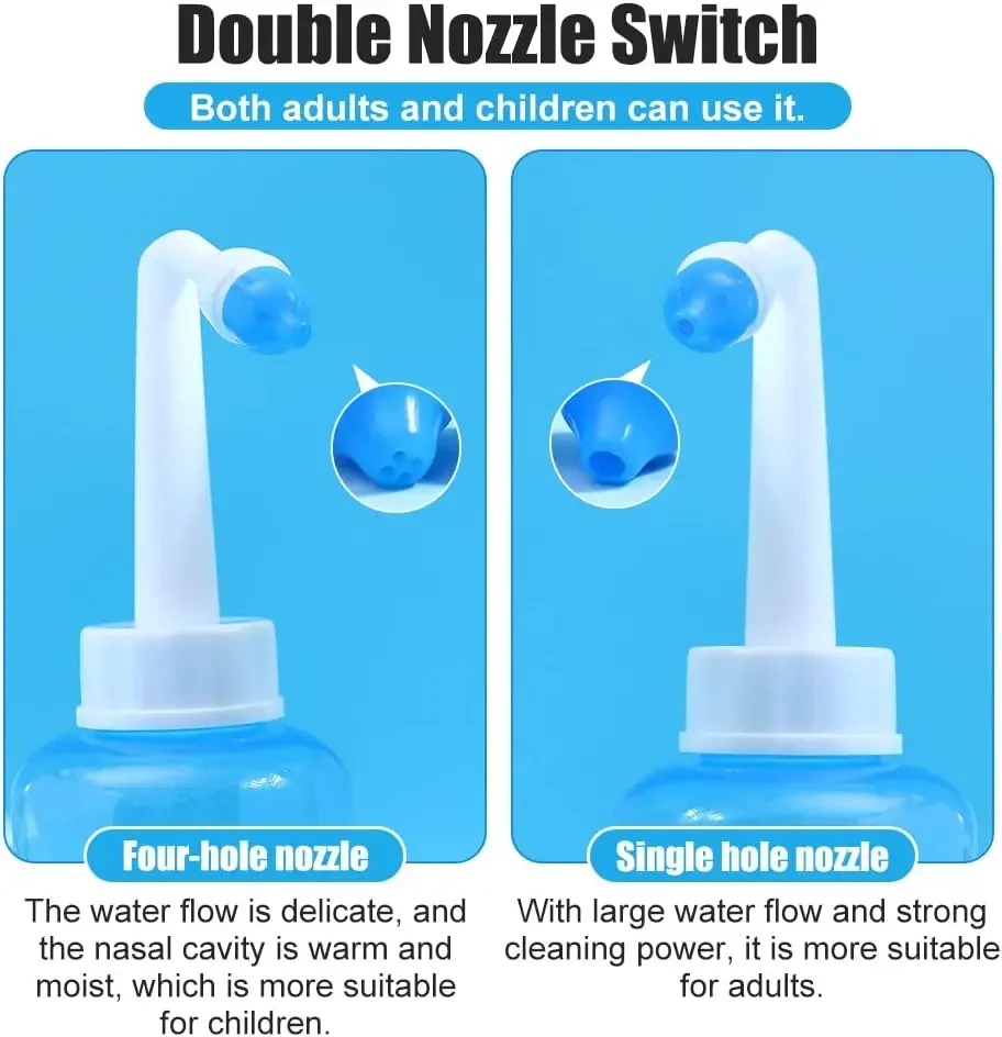 300ML Nose Wash Cleaner Nasal Irrigator Rinse Bottle Nose Protector Avoid Allergic Rhinitis For Adults Children Neti Pots