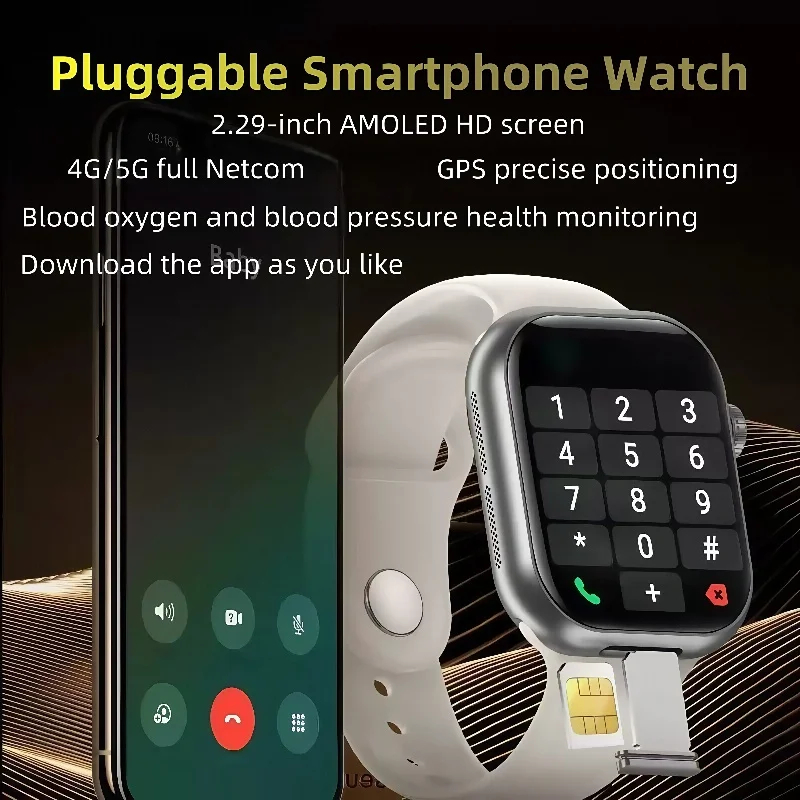 

VP29 Smartwatch 5G Android 256 ГБ памяти 4G/5G LTE SIM-карта GPS WIFI 2,29 дюйма 490*580 Amoled Смарт-часы с поворотной камерой 8 МП