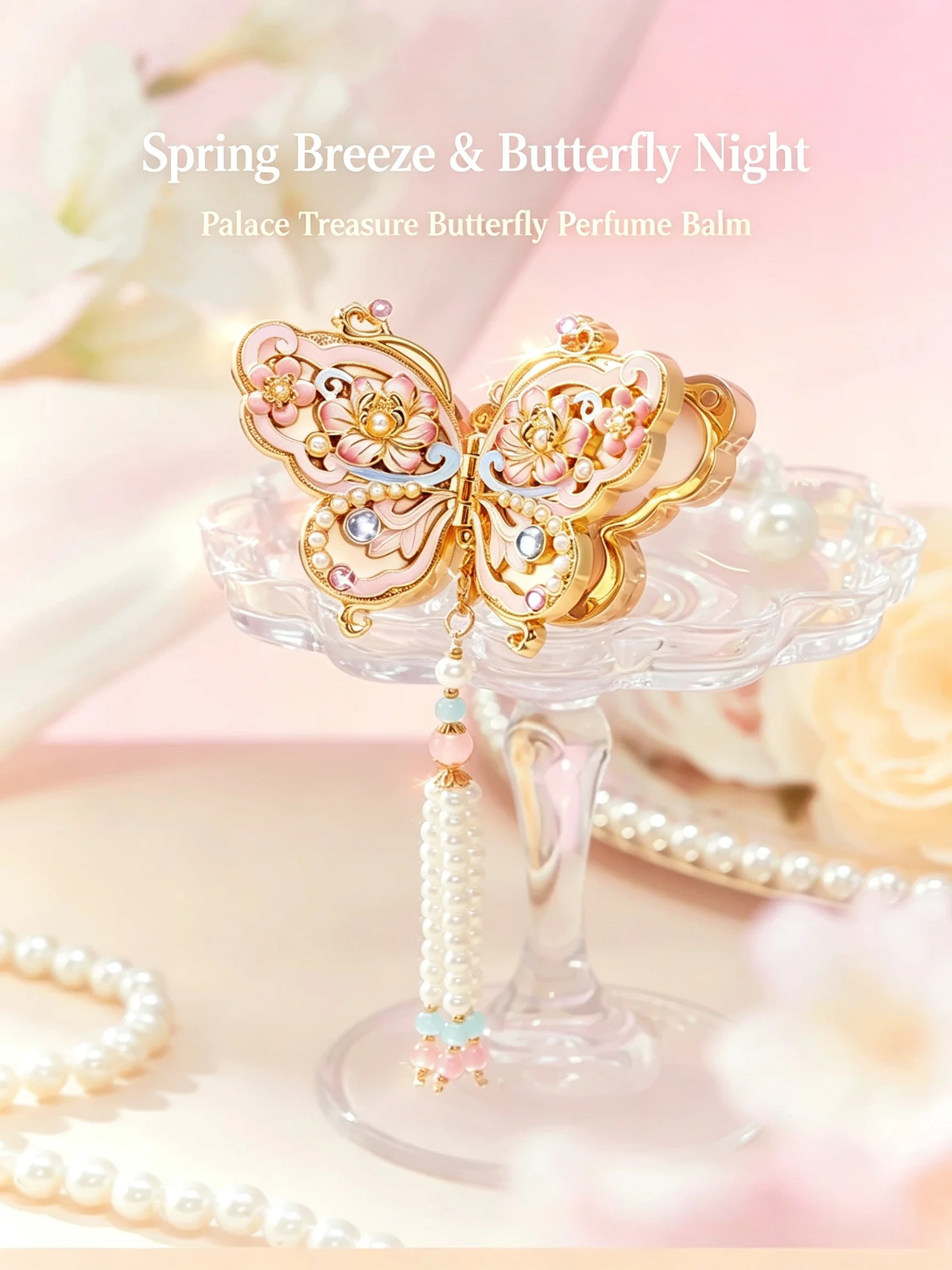 Perfume Fragrance Gift Set - Çin Esintili Kelebek Desenli Katı Parfüm,