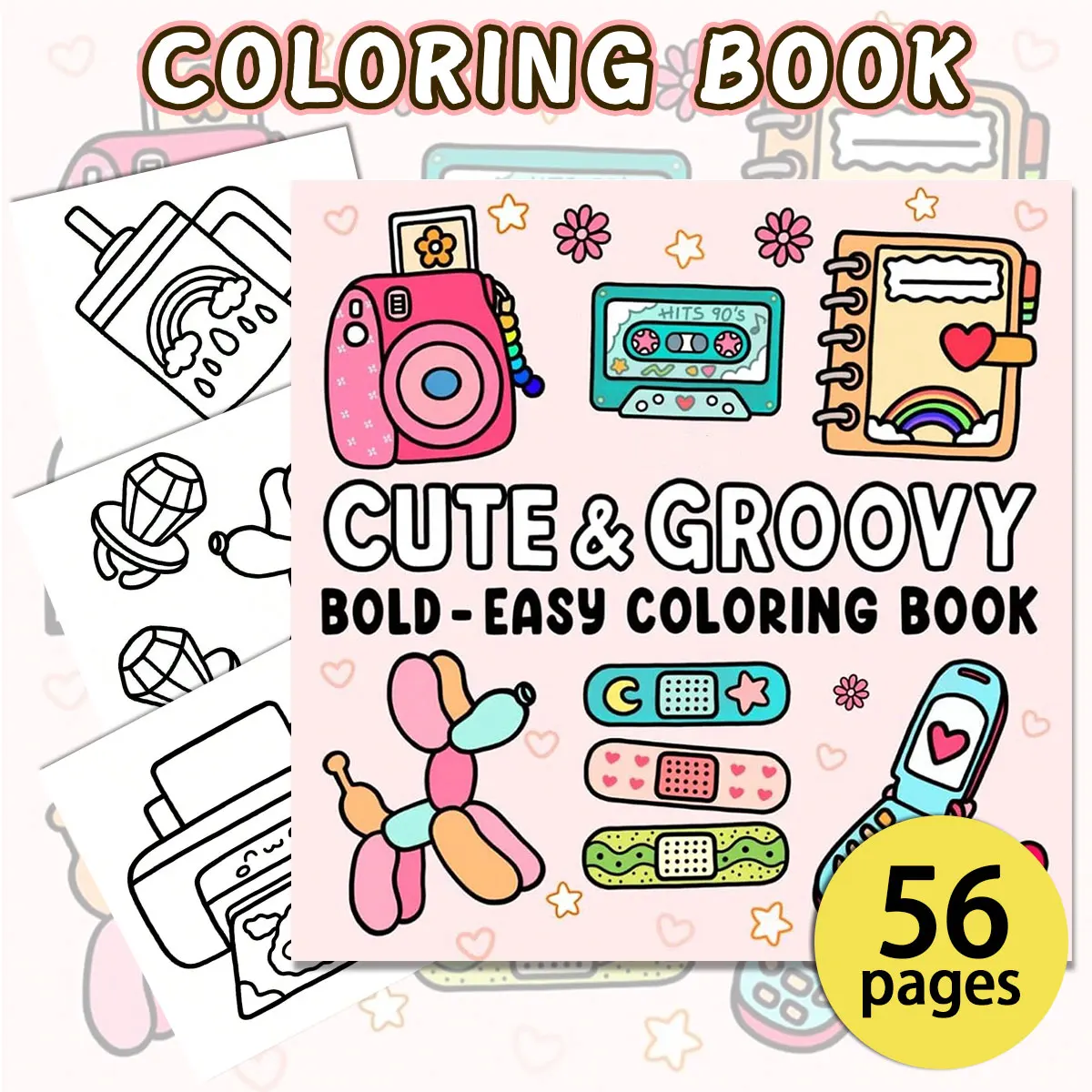 

Cute coloring book: charming desserts and store scenes, relaxing and suitable for family art time and creative expression