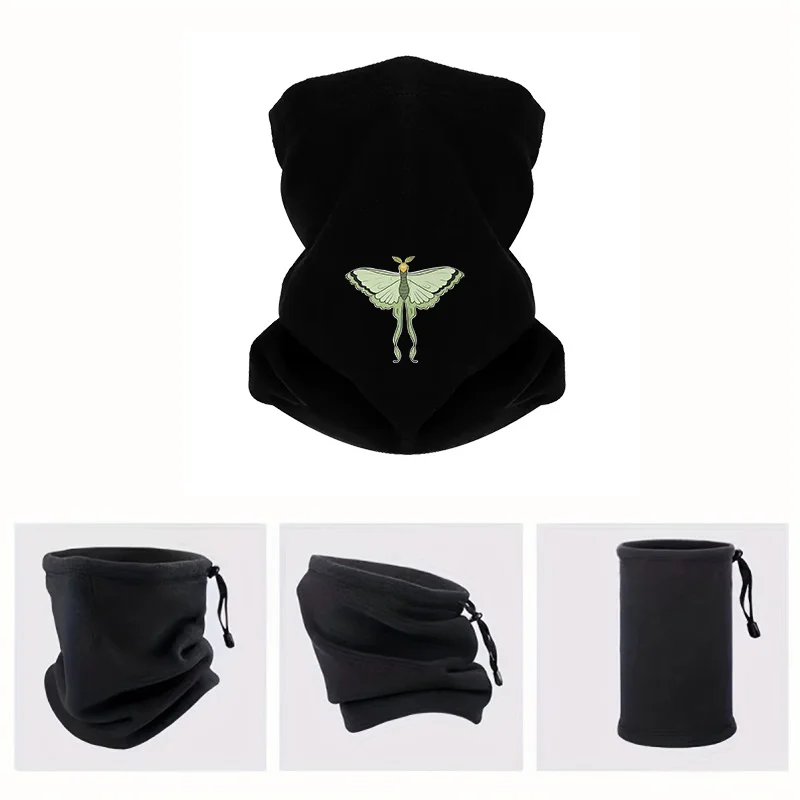 Green moth wings with wavy edges Men Windproof Scarf Mask Neck Gaiter Hat Women cap Headgear Outdoor Keep Warm Winter Multifunct