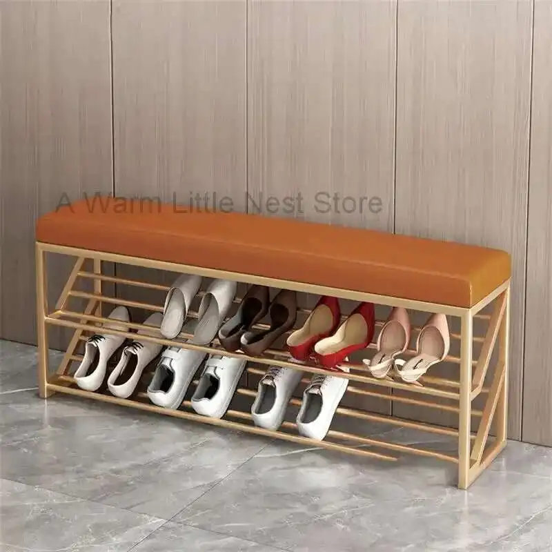 

Wrought Iron Nordic Shoe Changing Stool Home Furniture Hallway Porch Ottomans Household Shoe Cabinet Apartment Dormitory Bench