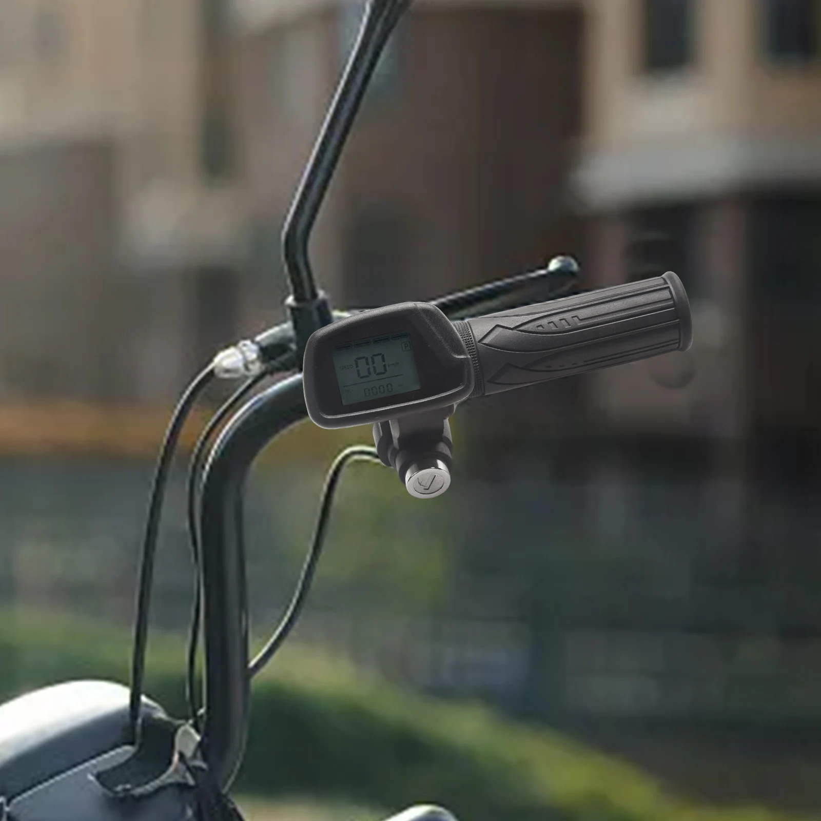 /36V /48V /60V Electric Bicycle Throttle With 5 Pin Hall Effect Sensor And LCD Display Handlebar Grip For E Bike Scooter Trike P