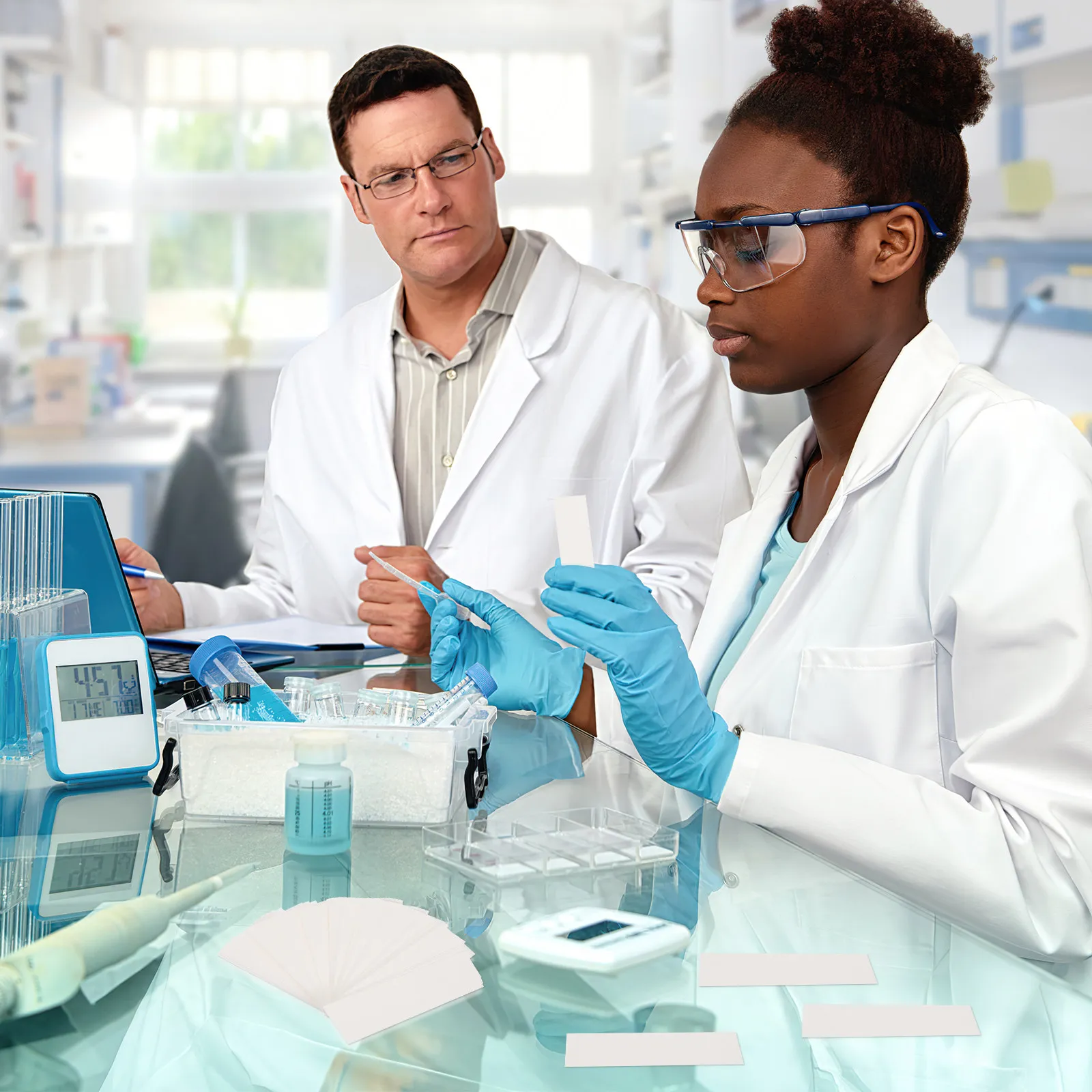 

500 шт. впитывающей бумаги: высококачественные хлопковые фильтрующие полоски для поглощения воды и удаления пыли, для научных лабораторий