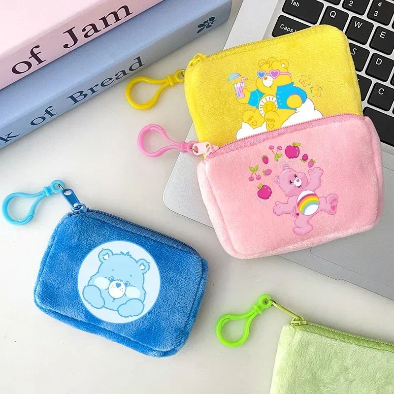 Care Bears Plush Coin Purse Boy Girl Kawaii Anime Figures Patterns Wallets Mini Portable Storage Bags Backpack Accessories Gifts