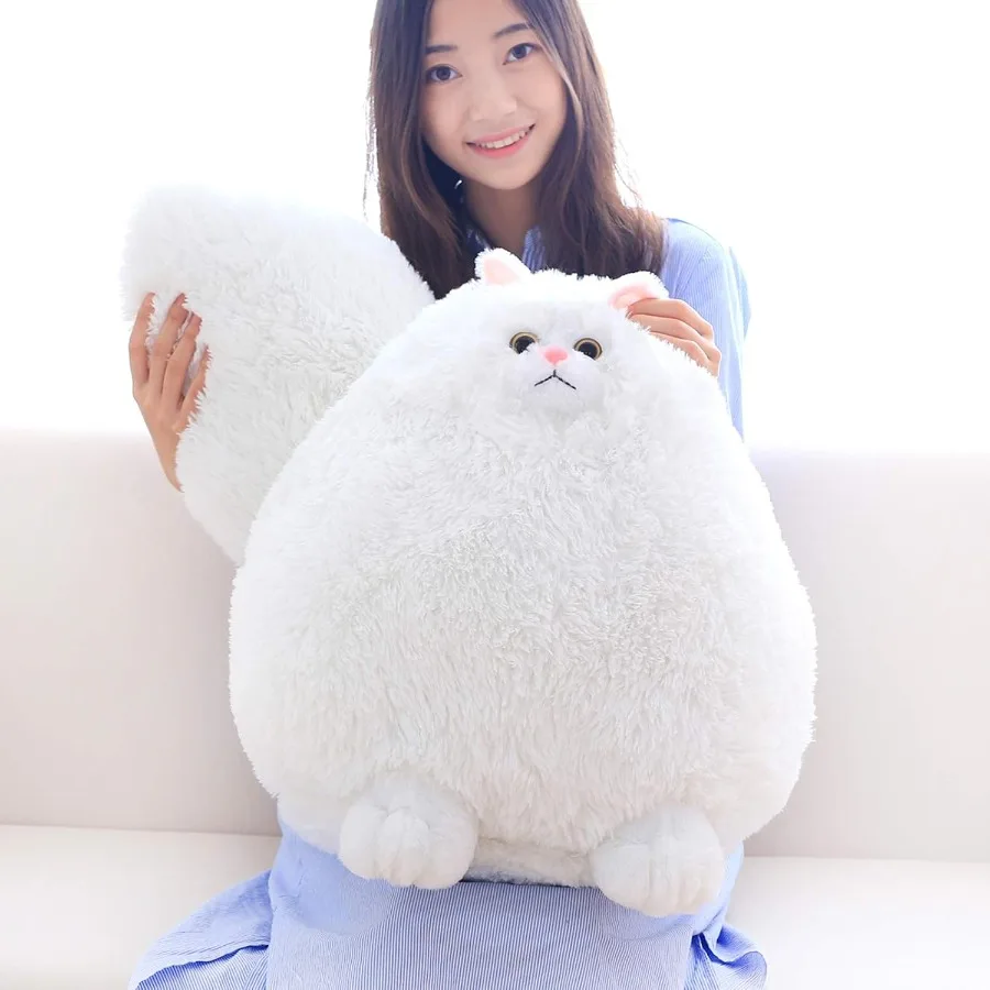 

Giant Plush Cat Stuffed Animal 20 Inches Large Fluffy White Cat Toy for Birthday Gift Soft Plush Doll for Boys Girls Cute Baby