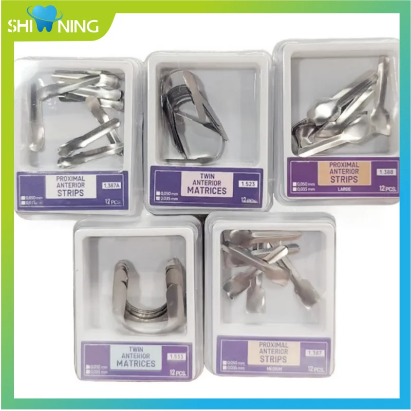

Стоматологические передние матрицы Matrix Bands Twin Proximal Передние полоски Реставрационный материал
