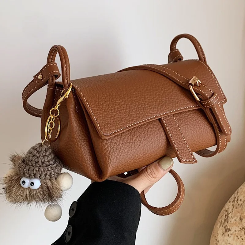 New Retro Pillow Bag Simple Solid Color Versatile Personality Single Shoulder Crossbody Bag Fashionable Niche Women's Bag