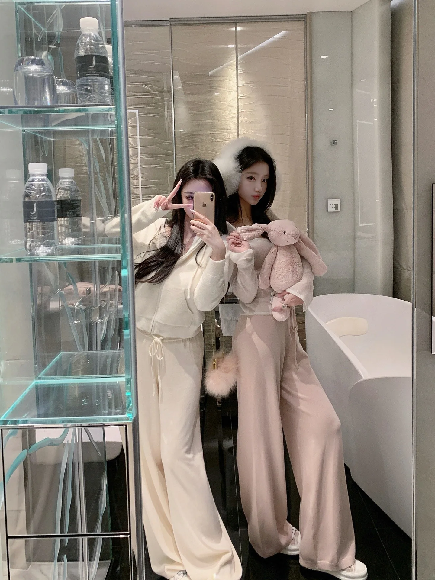 

Женские вязаные брюки Ice Cr с высокой талией, прямые, повседневные, практичные, удобные, для ленивых, длинные