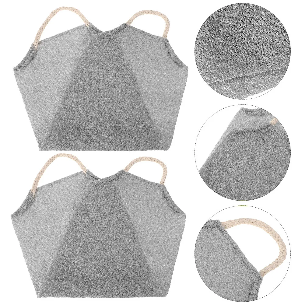 2Pcs Stretchable Exfoliating Back Scrubber Towel Shower Deep Clean Body Washcloth Tool for Back Feet Legs Bath Accessories Light