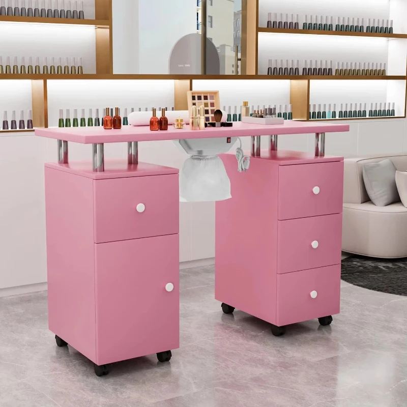 

Маникюрный стол для салона с встроенным пылесосом - экологичный, прочный, легко чистится, подходит для маникюрных студий в торговых центрах