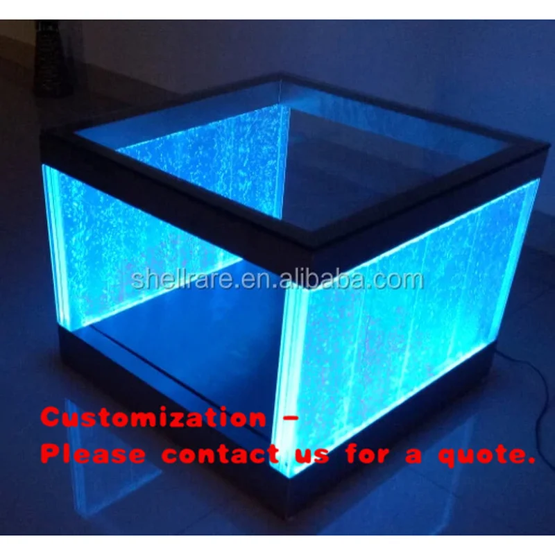 custom.New Acrylic square Bubble Coffee Table with Multi Colors Led Light bar Decoration