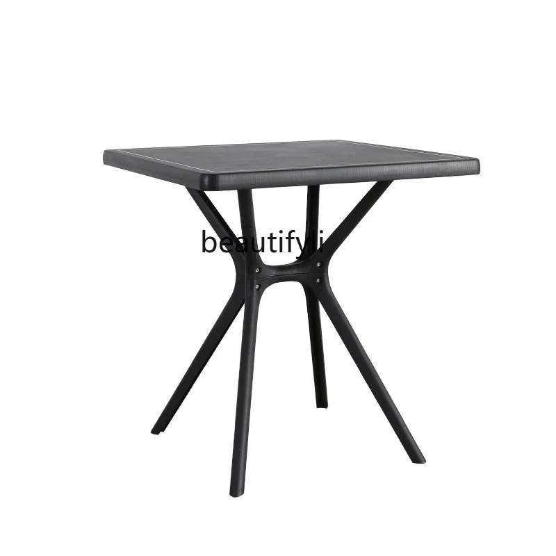 yj Outdoor Table Nordic Restaurant Dining Table Meeting American and European Style Milk Tea Shop Table