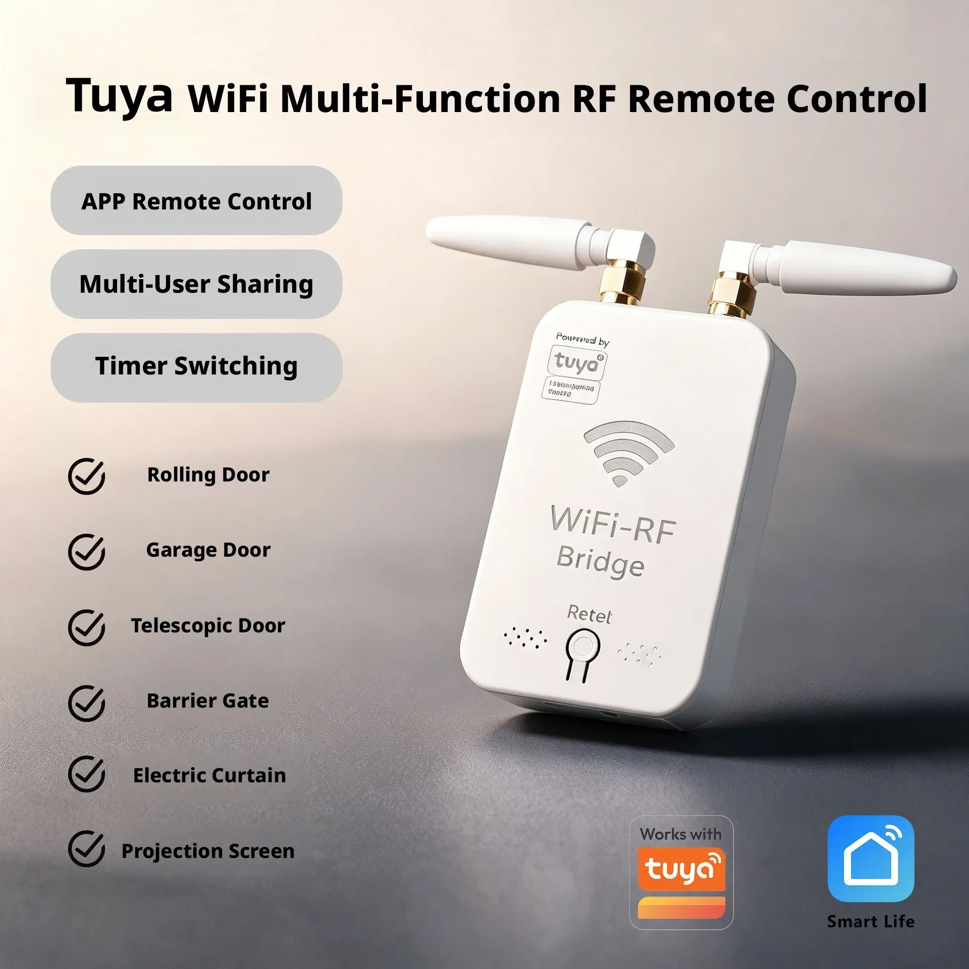 Tuya Wifi Rf Remote Control Can Remotely Control Electric Doors Garage Doors Rolling Shutter Doors With A Mobile Remote Control