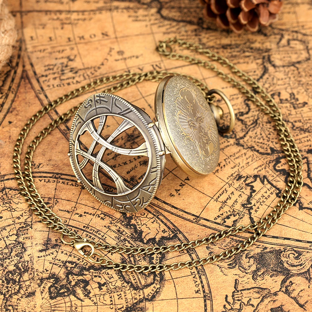 Creative Vintage Hollow Eye Pendant Quartz Watch Souvenir Sweater Chain Pocket Watch With Personality Gift