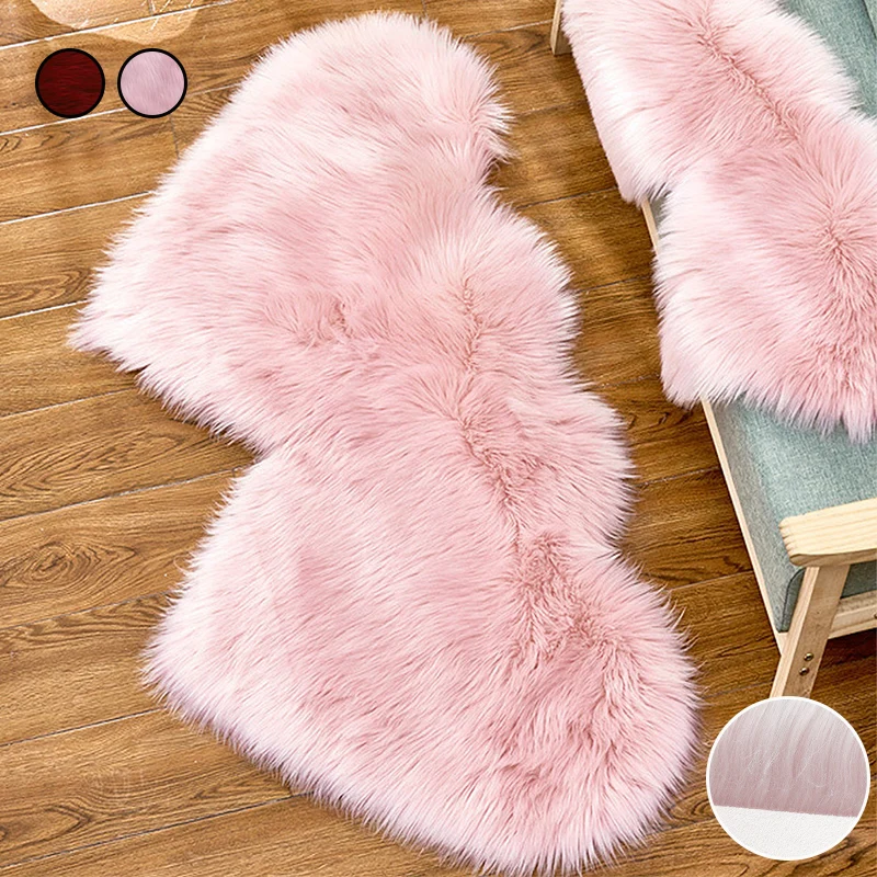 

13.8*27.6inch Super Soft Washable faux Wool Carpets Plush Floor Mats,Faux fur artificial sheepskin shaggy area rug