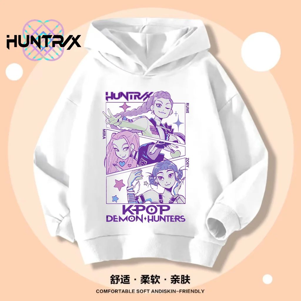 

2026 Movie KPop Demon Hunters Cartoon Girls Boys Hoodies Children's Korean Wave Print Fashion Casual Tops Casual Girls Clothing