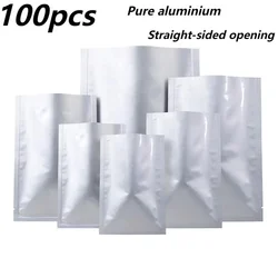 100pcs Self-Sealing Hot Seal Flat Pure Aluminium Foil Moisture-proof Sealing Bag Tea Coffee Bean Candy Home Packing Bag