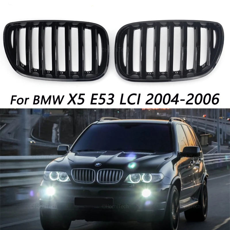 

1 Pair M Color/Gloss Black Car Front Bumper Kidney Grill Grilles for BMW X5 E53 LCI 2004 2005 2006 Car Accessories